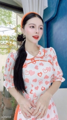 Áo Dài Cổ Sen Sao Mộc AD9255