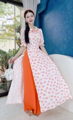 Áo Dài Cổ Sen Sao Mộc AD9255