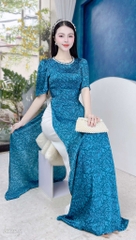 Áo Dài Hoa Hồng Đá AD2691 (áo lẻ)