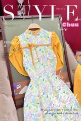 Áo Dài Tay Xẻ Dragonfly AD1316