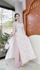 Áo Dài Cổ Sen Line Ngang AD1577 (áo lẻ)