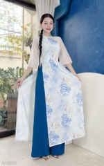Áo Dài Cành Vàng Lá Ngọc AD1604 (áo lẻ)