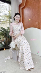 Áo Dài Cổ Sen Line Ngang AD1577 (áo lẻ)