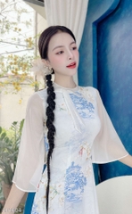 Áo Dài Cành Vàng Lá Ngọc AD1604 (áo lẻ)