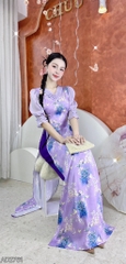 Áo Dài Cổ V Ngọc Châu AD2761 (áo lẻ)