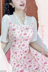 Áo Dài Bông Tuyết Love AD2745 (áo lẻ)