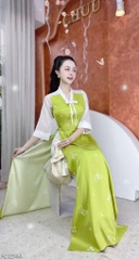 Áo Dài Bướm Lượn AD2744 (áo lẻ)