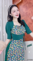 Áo Dài Cột Eo Cổ Vuông AD1430 (áo lẻ)