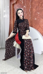 Áo Dài Lượn Chữ S AD2747 (áo lẻ)