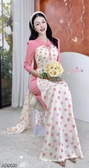 Áo Dài Hoa 4 Cánh AD9190 (áo lẻ)