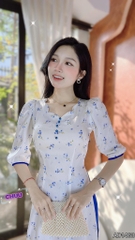 Áo Dài Cổ Sóng Valley AD1463 (áo lẻ)