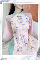 Áo Dài Lượn Cánh Én AD2749 (áo lẻ)