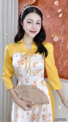Áo Dài Hoa 4 Cánh AD9190 (áo lẻ)