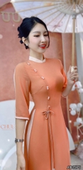 Áo Dài Chiffon 4T Ngọc Đôi 130cm AD1575 (áo lẻ)