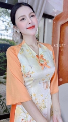 Áo Dài Nơ Xếp Ngọc AD2813 (áo lẻ)