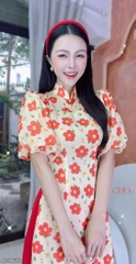 Áo Dài 4T Tay Bí Cổ Lượn AD1615 (áo lẻ)