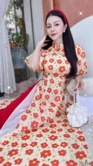 Áo Dài 4T Tay Bí Cổ Lượn AD1615 (áo lẻ)