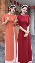 Áo Dài Chiffon 4T Ngọc Đôi 130cm AD1575 (áo lẻ)