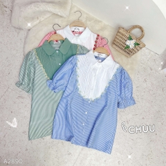 Áo Sọc Thêu Dây Hoa A2890