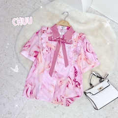 Áo Sơ Mi Cổ Màu Cột Nơ TN A2865
