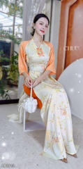 Áo Dài Nơ Xếp Ngọc AD2813 (áo lẻ)