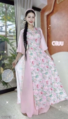 Áo Dài Nơ Xếp Ngọc AD2813 (áo lẻ)