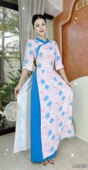 Áo Dài Vân Mây Trắng AD2833 (áo lẻ)