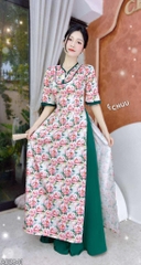 Áo Dài Bướm Trên Cành Hoa AD2841 (áo lẻ)