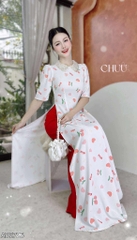 Áo Dài Cổ Hạt Min Châu AD2725 (áo lẻ)