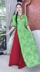 Áo Dài Bướm Trên Cành Hoa AD2841 (áo lẻ)