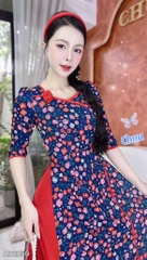 Áo Dài Cổ Vuông Mỹ Nữ+PK AD2859 (áo lẻ)