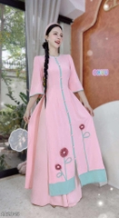 Áo Dài Cảnh Hoa Trời AD2845 (áo lẻ)