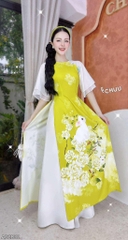 Áo Dài Miu Miu Trắng AD2832 (áo lẻ)