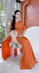 Áo Dài Cổ V Nữ Hoàng AD2719 (áo lẻ)