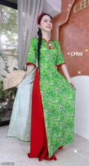 Áo Dài Bướm Trên Cành Hoa AD2841 (áo lẻ)