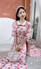 Áo Dài Đường Hoa Lụa AD2851 (áo lẻ)