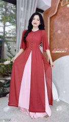 Áo Dài 4T Hạt Châu Sa+PK AD2835 (áo lẻ)