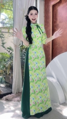 Áo Dài Vườn Hoa Cổ Tích+PK AD2852 (áo lẻ)