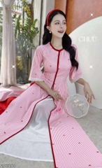 Áo Dài 3T Nơ Sọc Nhí AD2880 (áo lẻ)