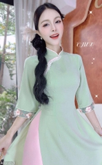 Áo Dài Tay Thêu Dây Leo AD2864 (áo lẻ)