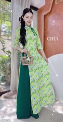 Áo Dài Vườn Hoa Cổ Tích+PK AD2852 (áo lẻ)