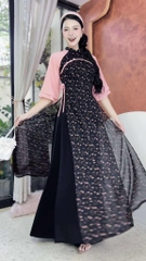 Áo Dài 4T Nơ Trên Hoa AD2853 (áo lẻ)