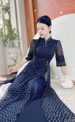 Áo Dài 4T Đá Chu Sa AD2890 (áo lẻ)