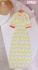 Áo Dài Nơ Nhí Phối Màu AD1318 (áo lẻ)