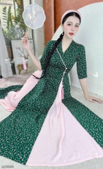 Áo Dài 2T+ Cổ Lá Lật+PK AD2899 (áo lẻ)