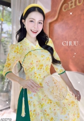 Áo Dài Cổ V Nữ Hoàng AD2719 (áo lẻ)