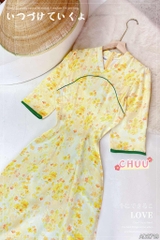 Áo Dài Cổ V Nữ Hoàng AD2719 (áo lẻ)