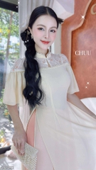 Áo Dài 4T Lá Thêu AD1492 (áo lẻ)