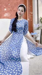 Áo Dài 4T Bong Bóng Mùa Hoa AD2857 (áo lẻ)