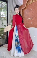 Áo Dài 3T Cây Đại Thụ+PK AD2861 (áo lẻ)